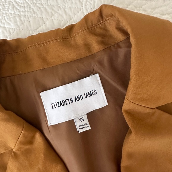 Elizabeth & James Dark Gold Mustard Oversized Double Breasted Blazer XS - Picture 4 of 10